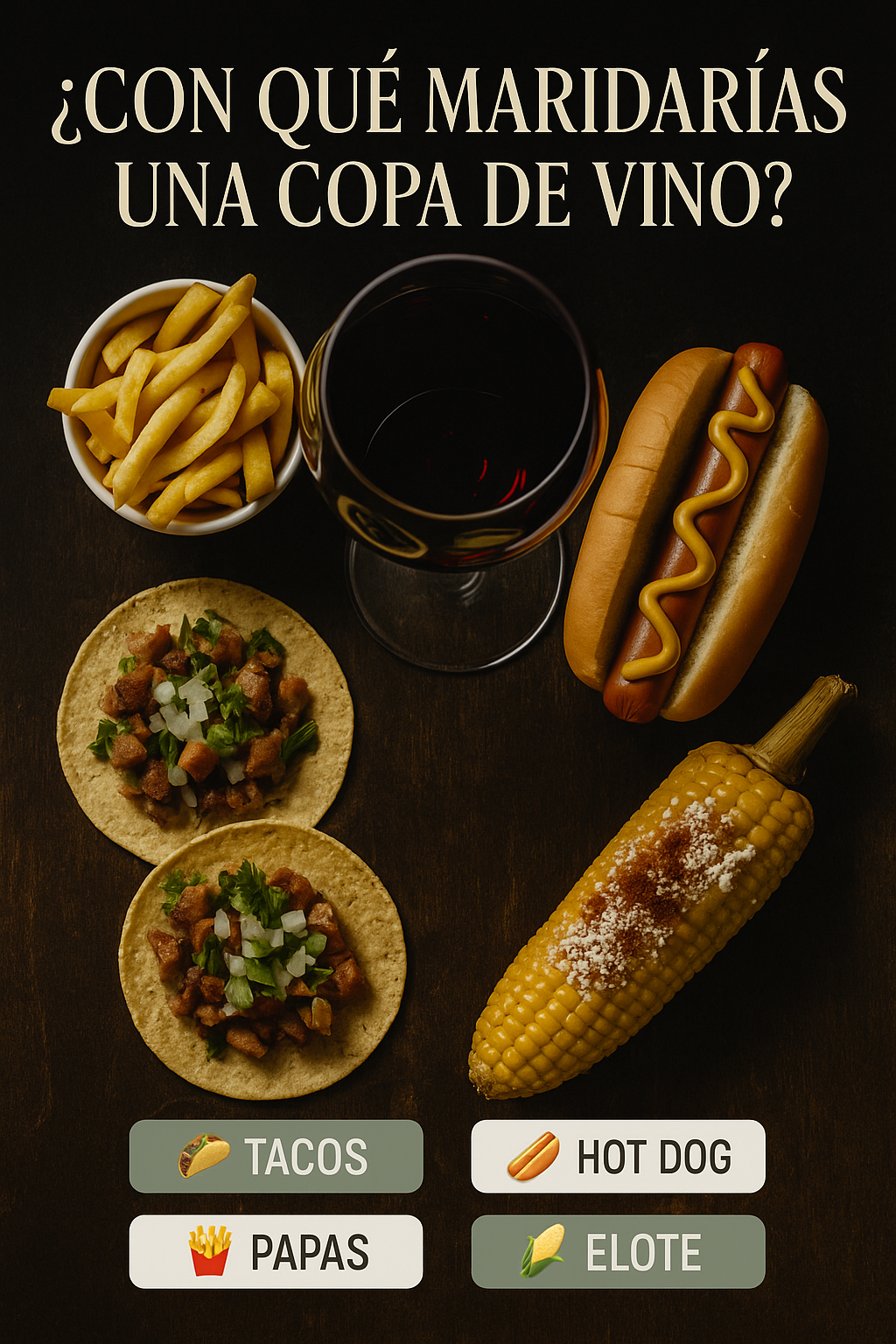 CALLE Y COPAS: Vino + comida callejera 🌭🌽🌮🍷