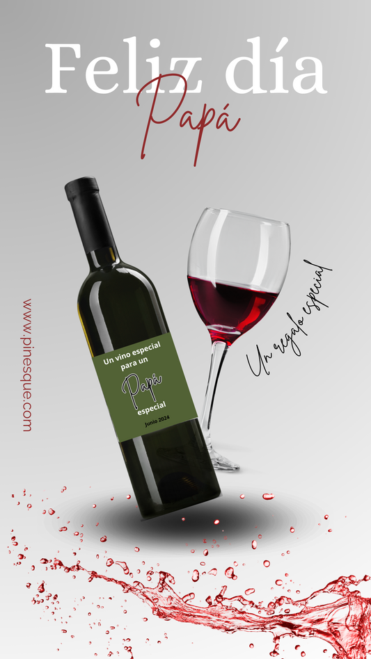 PAPÁ ESPECIAL - 5 DE PINESQUE ETIQUETA PERSONALIZADA