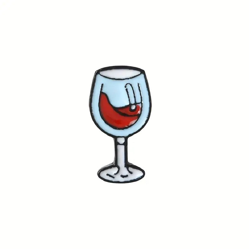 Pin de copa de vino esmaltado
